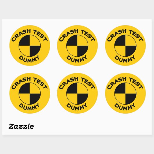 Crash Test Dummy Ronde Sticker (Vel)