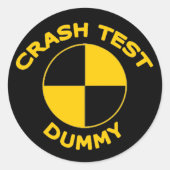 Crash Test Dummy Ronde Sticker (Voorkant)