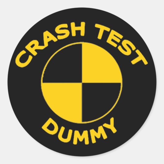 Crash Test Dummy Ronde Sticker (Voorkant)