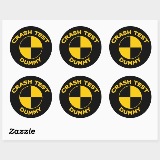 Crash Test Dummy Ronde Sticker (Vel)