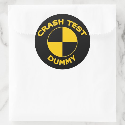 Crash Test Dummy Ronde Sticker (Tas)