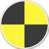 Crash test dummy vinyl stickers | zwart en geel (Voorkant)