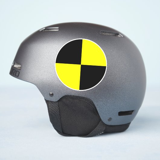 Crash test dummy vinyl stickers | zwart en geel (Helm Zijkant)
