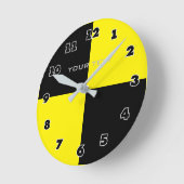 Crash test dummy zwart-gele acrylwandklok ronde klok (Hoek)