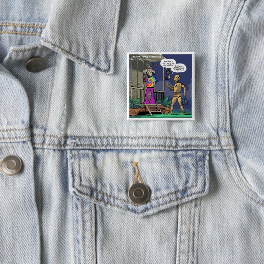 Crash Test Hippie Funny Vierkante Button 5,1 Cm (In situ)