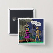 Crash Test Hippie Funny Vierkante Button 5,1 Cm (Voorkant /achterkant)