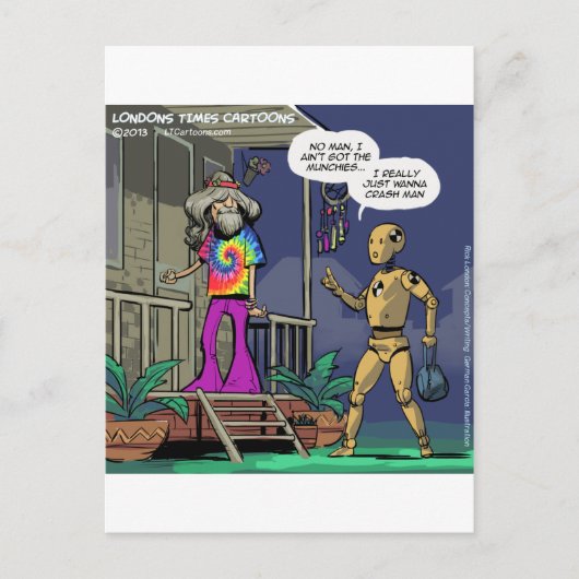 Crash Test Hippie Grappig Briefkaart (Voorkant)