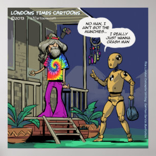 Crash Test Hippie Grappige Poster