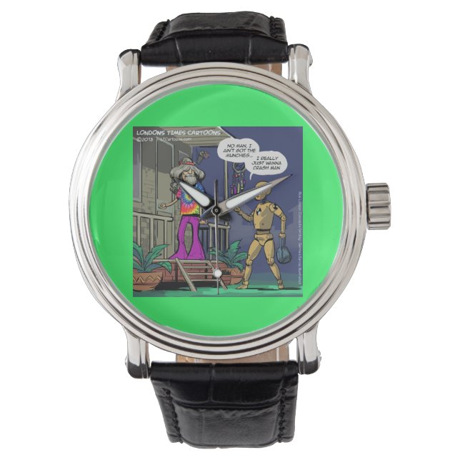 Crash Test Hippie Grappige Uniseks Horloge (Voorkant)