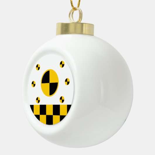 Crash Test Markers Graphics Keramische Bal Ornament (Rechts)