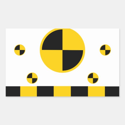 Crash Test Markers Rechthoekige Sticker (Voorkant)