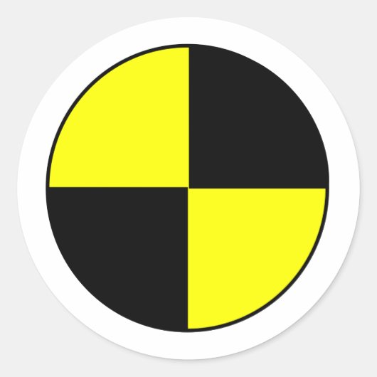 Crash Test Ronde Sticker (Voorkant)