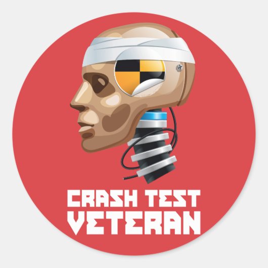 Crash Test Veteran Ronde Sticker (Voorkant)