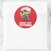 Crash Test Veteran Ronde Sticker (Tas)