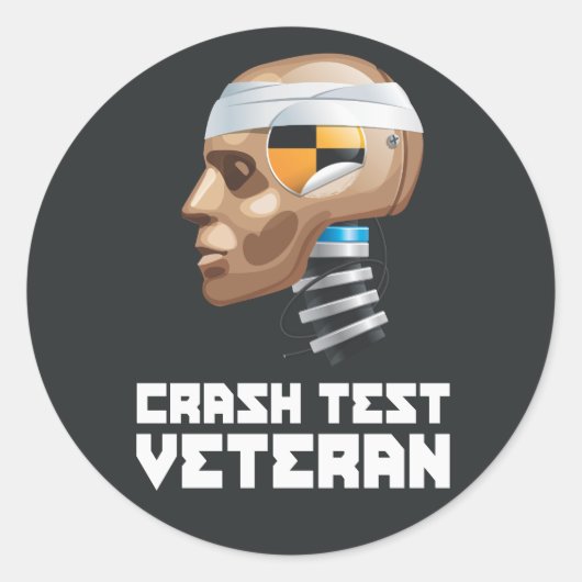 Crash Test Veteran Ronde Sticker (Voorkant)
