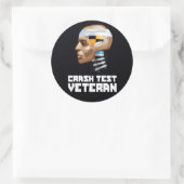 Crash Test Veteran Ronde Sticker (Tas)