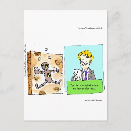 Crash Text Dummy Funny Briefkaart (Voorkant)