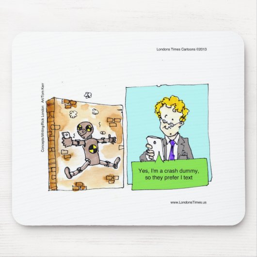 Crash Text Dummy Funny Muismat (Voorkant)