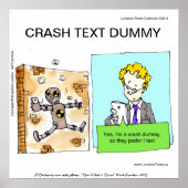 Crash Text Dummy Funny Poster (Voorkant)