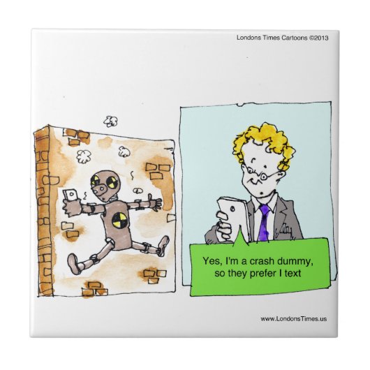 Crash Text Dummy Funny Tegeltje (Voorkant)