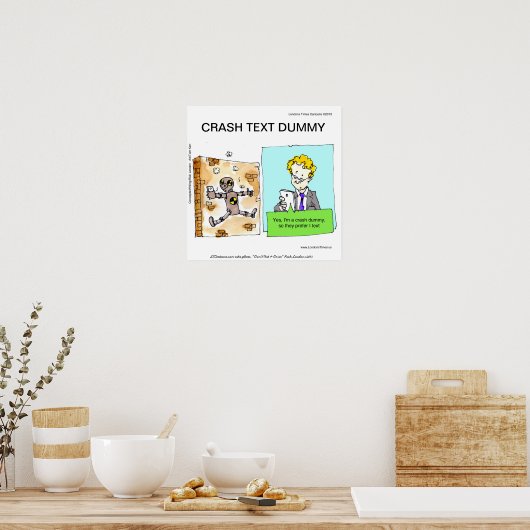 Crash Text Dummy Grappige Poster (Keuken)