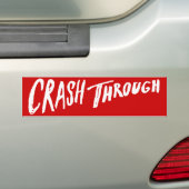 Crash Through Bumpersticker - Red Logo (Op auto)