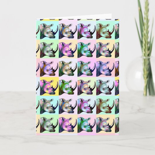 Crash van neushoorns Pop Art Kaart (Voorkant)