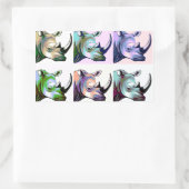 Crash van neushoorns Pop Art Rechthoekige Sticker (Tas)