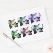 Crash van neushoorns Pop Art Rechthoekige Sticker (Envelop)