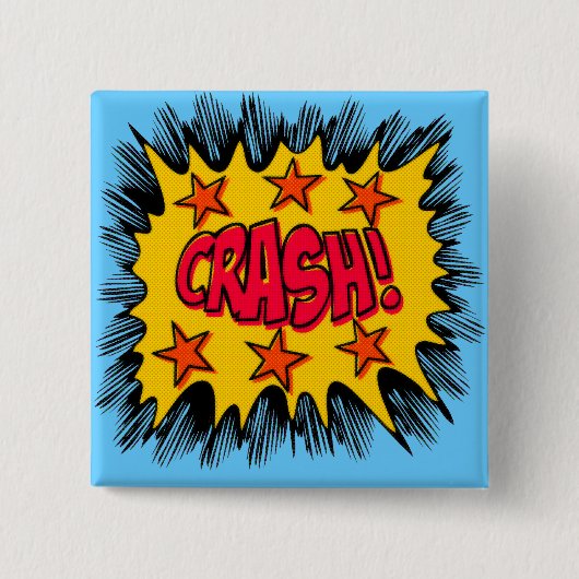 Crash Vierkante Button 5,1 Cm (Voorkant)