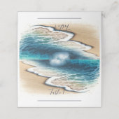 Crashende oceaan golven kust strand bruiloft zitpl plaatskaartje (Buitenkant ongevouwen)