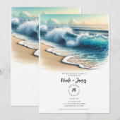 Crashende oceaan golven rustieke kust strand bruil kaart (Voorkant / Achterkant)