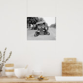 Crashende vintage auto, 1922. Oude foto Poster (Keuken)