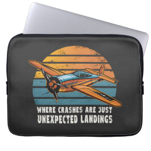 Crashes zijn onverwachte landingen grappig RC vlie Laptop Sleeve