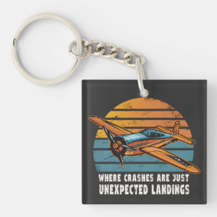 Crashes zijn onverwachte landingen grappig RC vlie Sleutelhanger