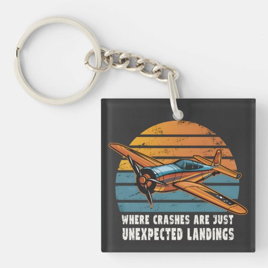 Crashes zijn onverwachte landingen grappig RC vlie Sleutelhanger (voorkant)