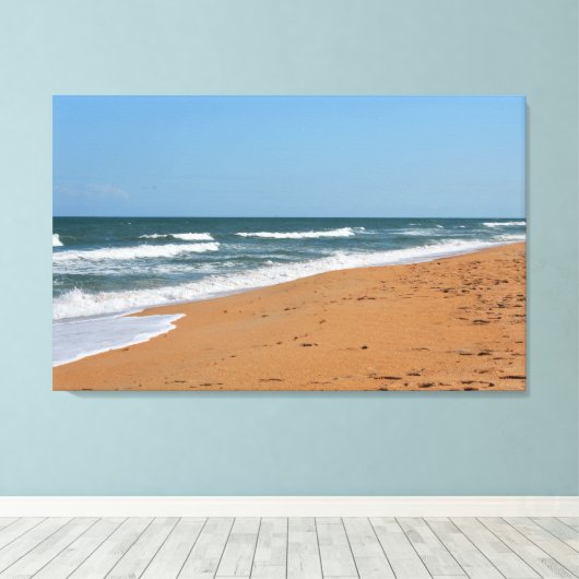 Crashing Beach Waves Seascape Canvas Afdruk (Insitu (Houten vloer))