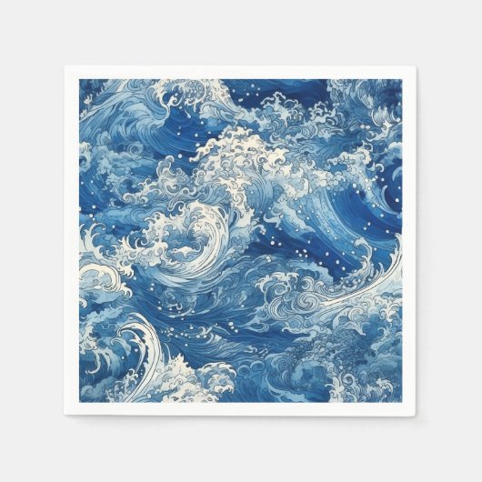 Crashing blue waves Napkins Servet (Voorkant)