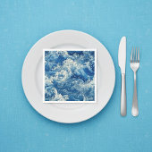 Crashing blue waves Napkins Servet