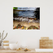 Crashing golven Kleurrijke bladeren Poster (Keuken)