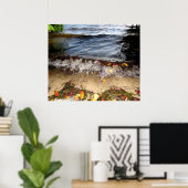 Crashing golven Kleurrijke bladeren Poster (Thuiskantoor)