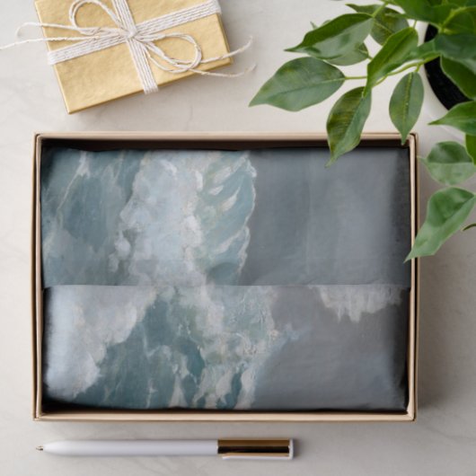 Crashing Ocean Storm Wave Aqua Museum Oil Painting Tissuepapier (Geschenk)