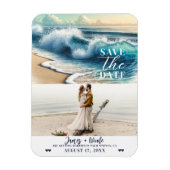 Crashing Ocean Waves Coastal Save the Date Foto Magneet (Verticaal)