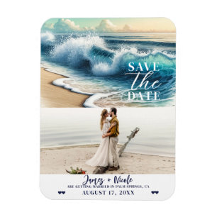 Crashing Ocean Waves Coastal Save the Date Foto Magneet