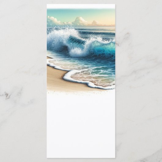 Crashing Ocean Waves Kuststrand Bruiloft Menu (Achterkant)