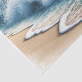 Crashing Ocean Waves Kuststrand Bruiloft Tissuepapier (Detail)