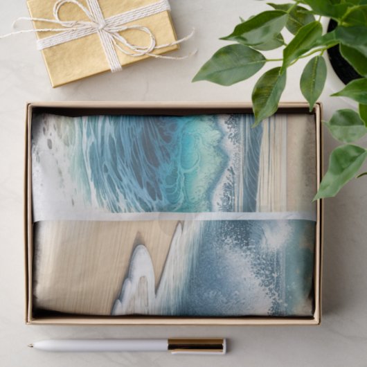 Crashing Ocean Waves Kuststrand Bruiloft Tissuepapier (Geschenk)