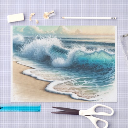 Crashing Ocean Waves Kuststrand Bruiloft Tissuepapier (Craft)