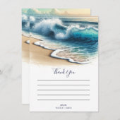 Crashing Ocean Waves Kuststrand Dank je wel Kaart (Voorkant / Achterkant)