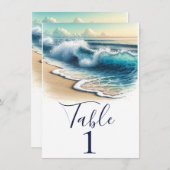 Crashing Ocean Waves Kuststrand Tafelnummer (Voorkant / Achterkant)